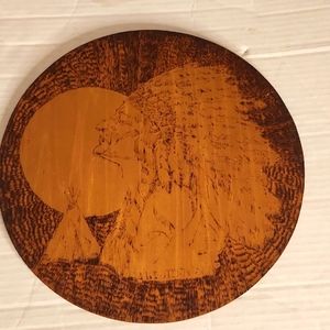 RARE Native American Hand Carved Antique Estate Sale Circular Art Piece.signed